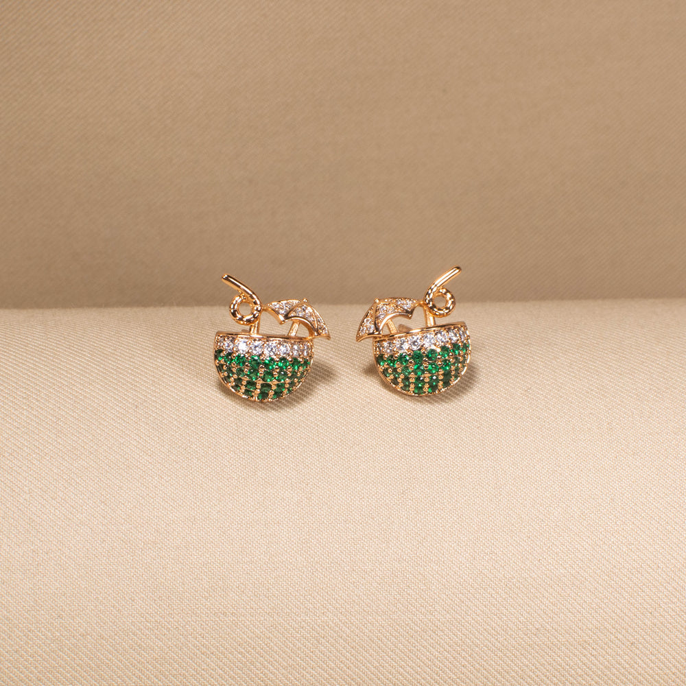 Midnight Martini Studs - Emerald