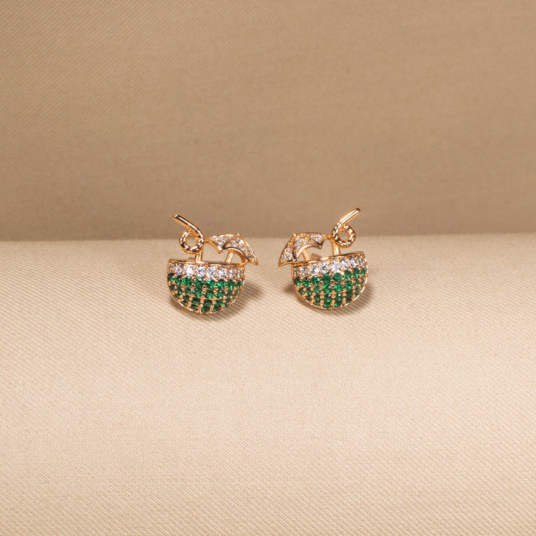 Midnight Martini Studs - Emerald