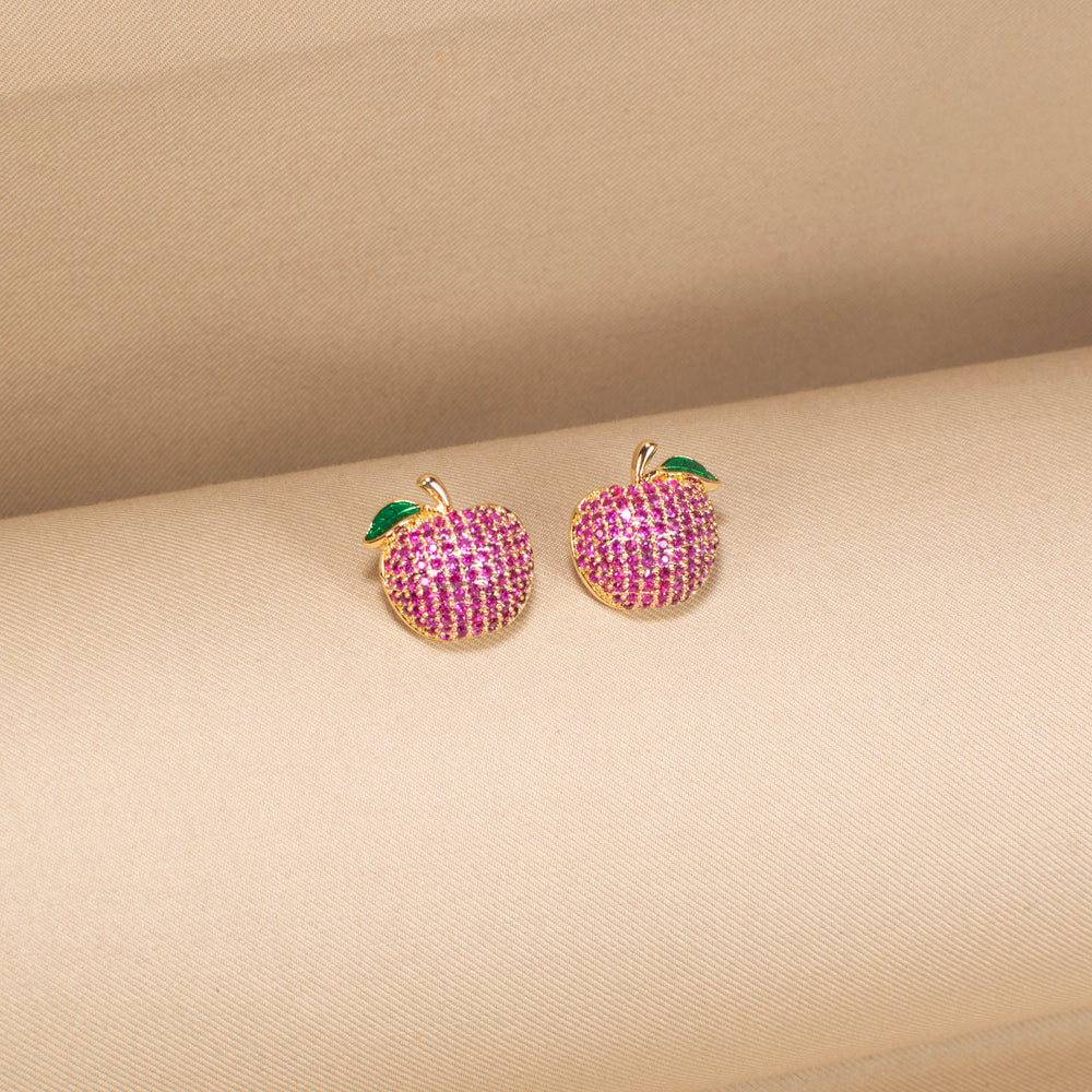 Apple Of My Eye Studs - Hot Pink