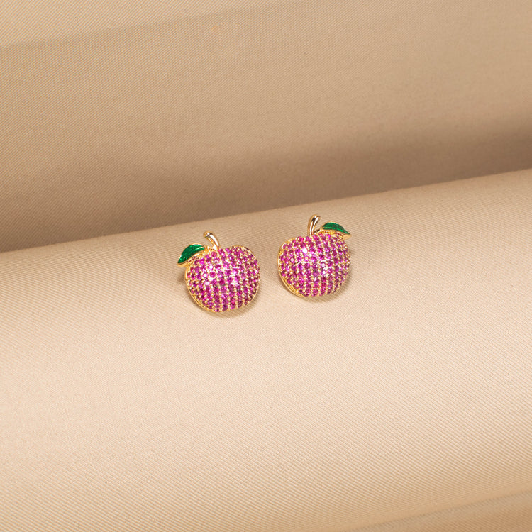Apple Of My Eye Studs - Hot Pink