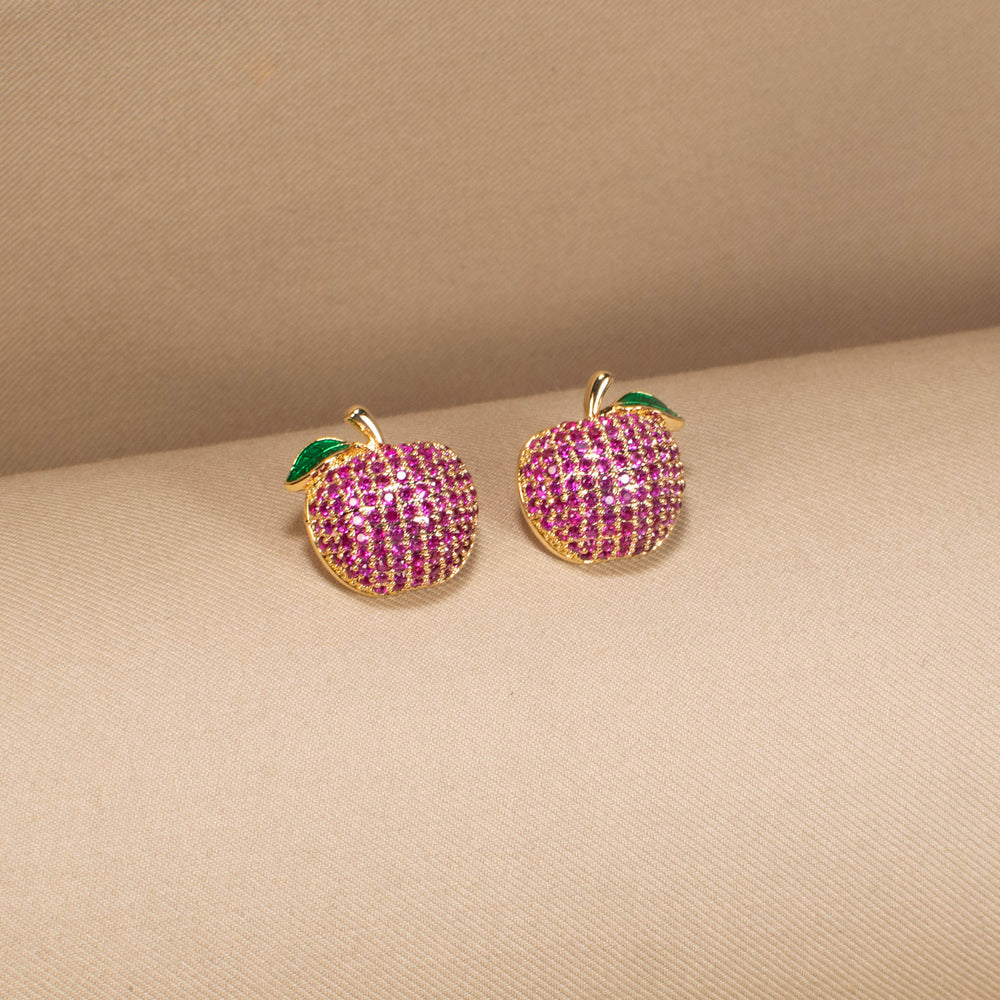 Apple Of My Eye Studs - Hot Pink