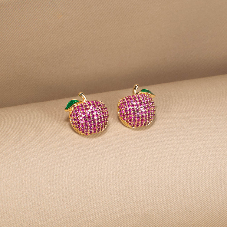 Apple Of My Eye Studs - Hot Pink
