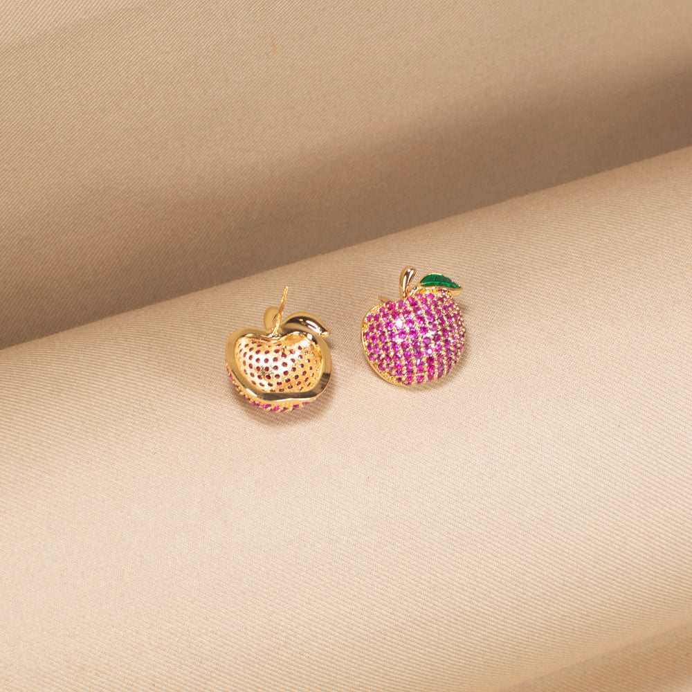 Apple Of My Eye Studs - Hot Pink