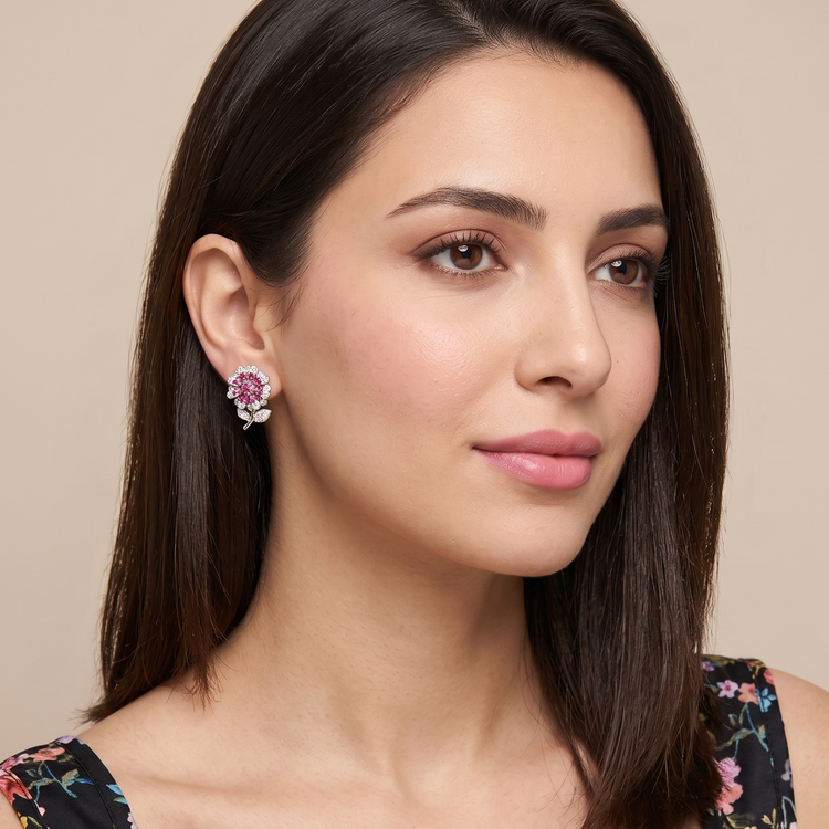The Pink Petal Symphony Earrings