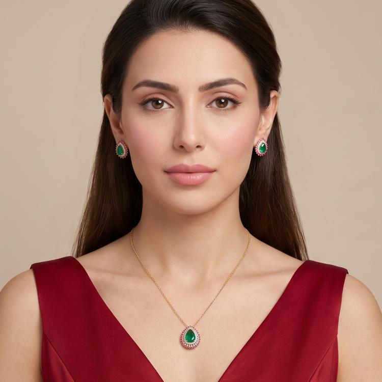 Crown Jewel Pendant Set