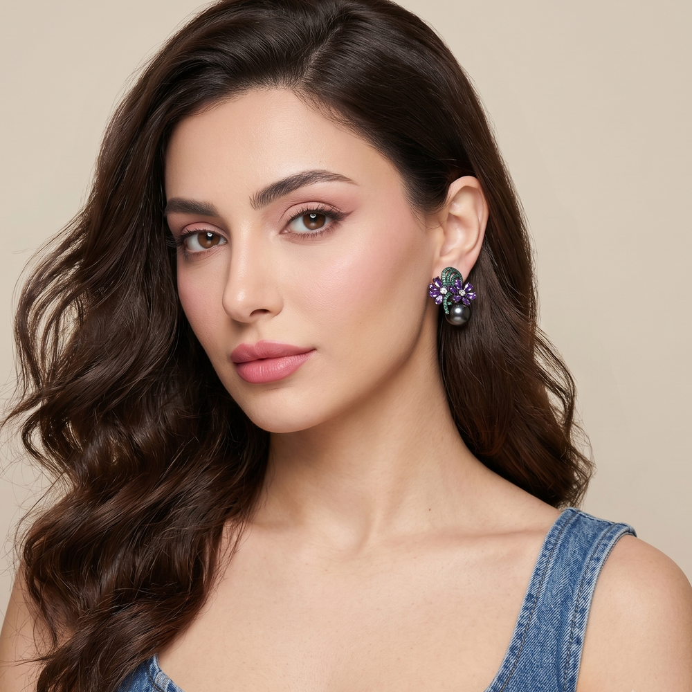 Starry Bloom Pearl Earrings