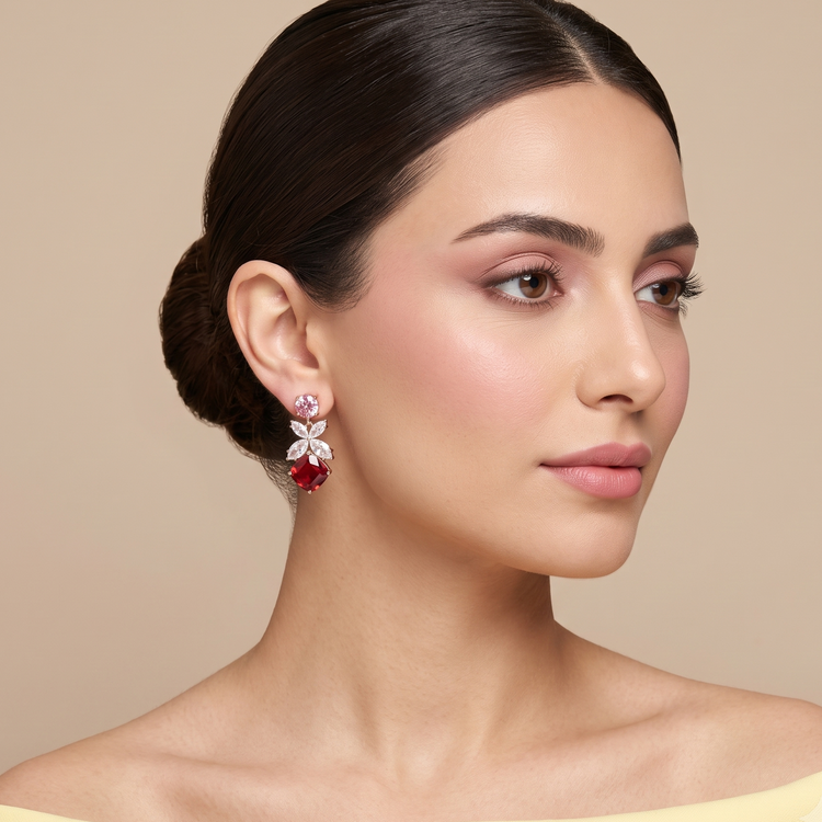 Ruby Frost Drop Earrings