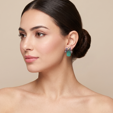 Marsha Studs-Green-Glitterati Collection