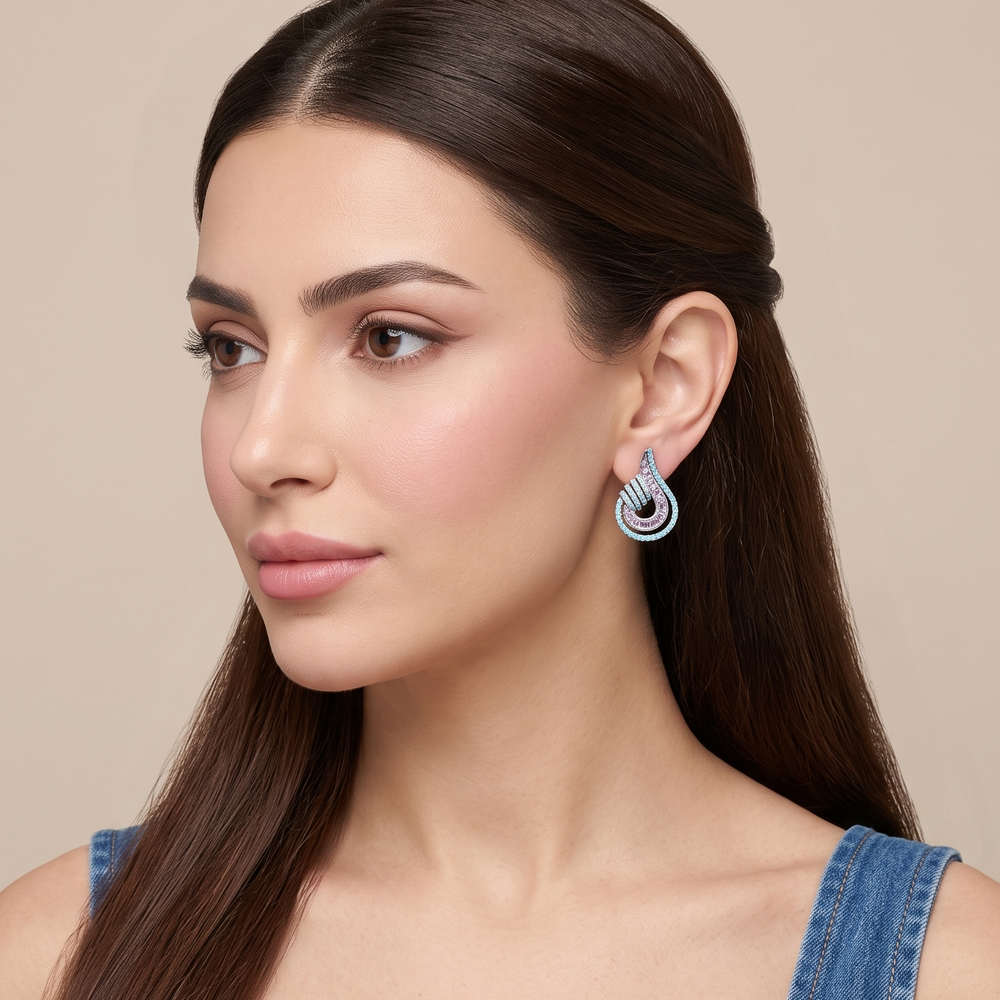 Aqua Wave Loop Studs