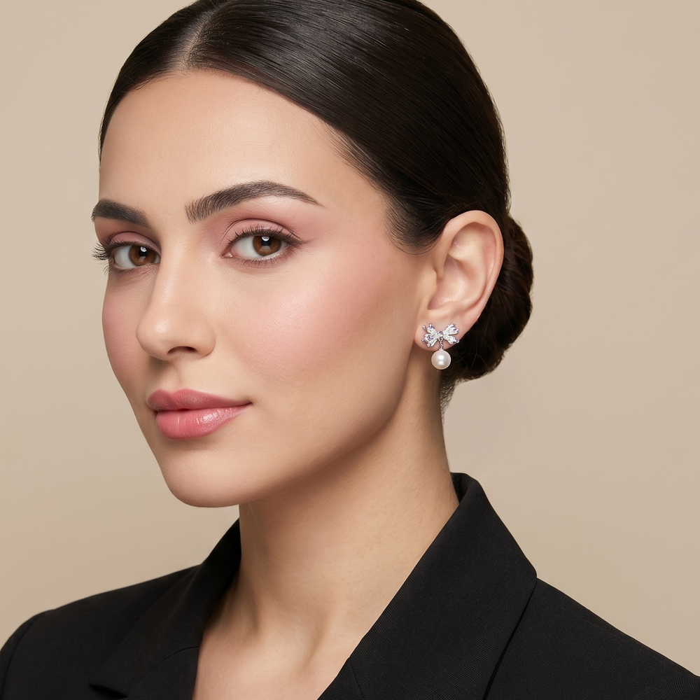 Stardust Bowknot Studs