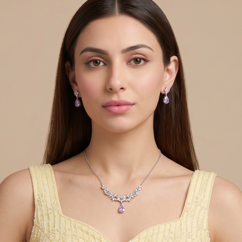 Purple Haze Sparkle Necklace Set