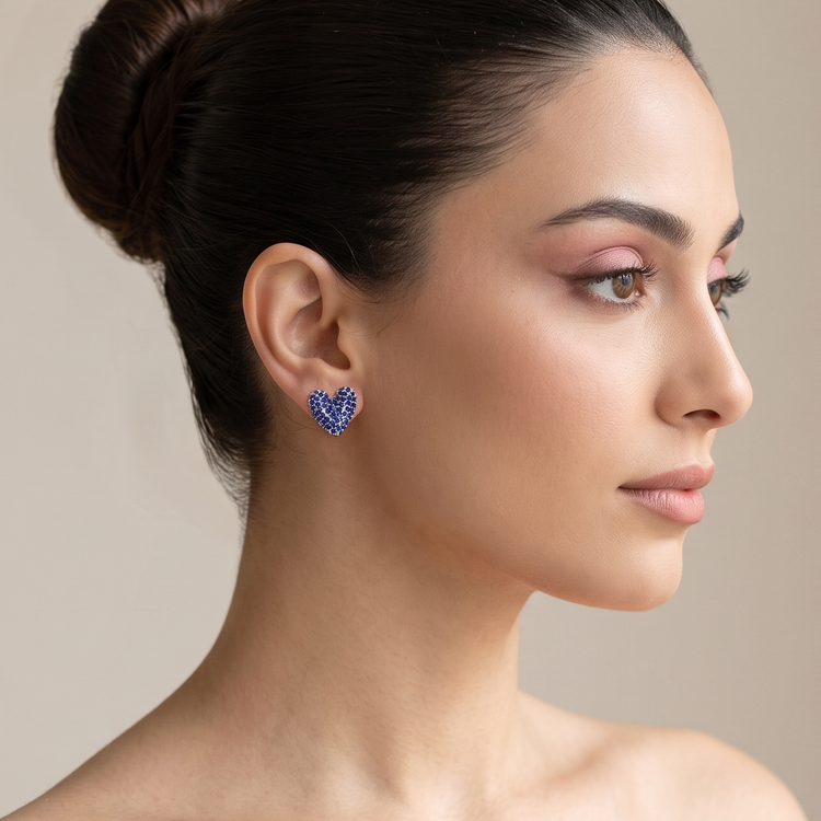 Sapphire Sweetheart Studs