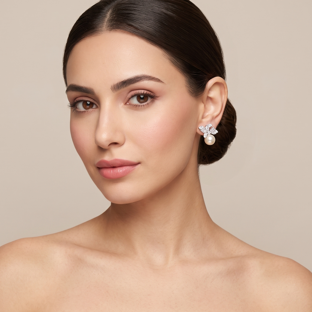 Satin Sparkle Pearl Earrings