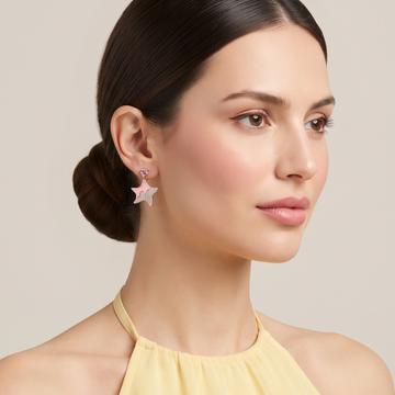 The Cosette Pink Star Earrings