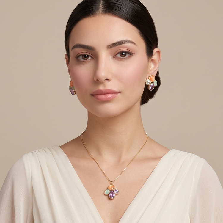 Sorbet Pebble Pendant Set