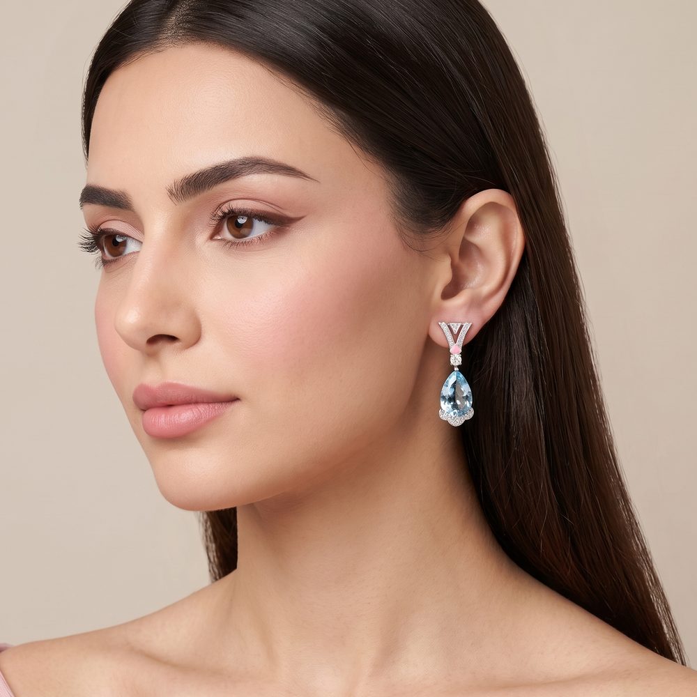 Aqua Serenade Drop Earrings