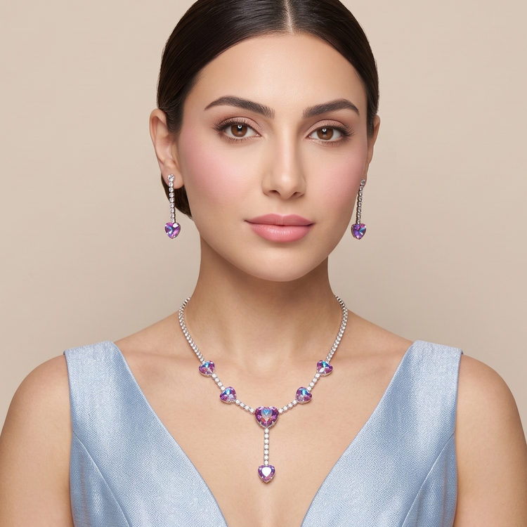Amethyst Romance Y-Necklace Set