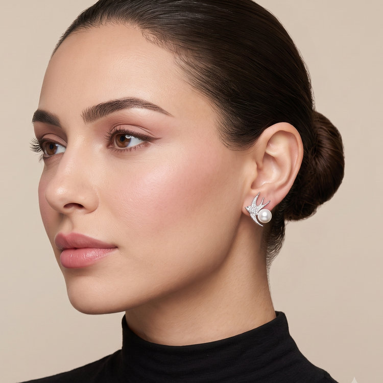 Wings of Grace Studs - Silver