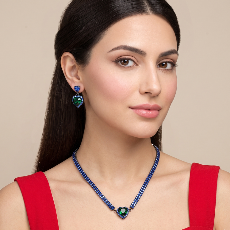 Northern Lights Heart Necklace Set