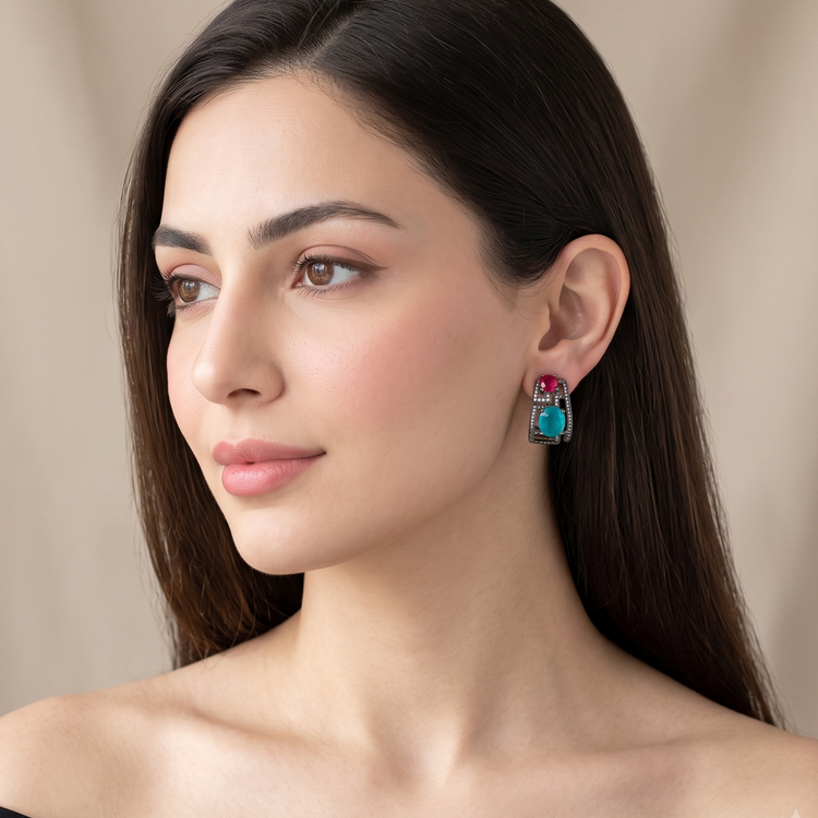 Peacock Pop Cage Earrings