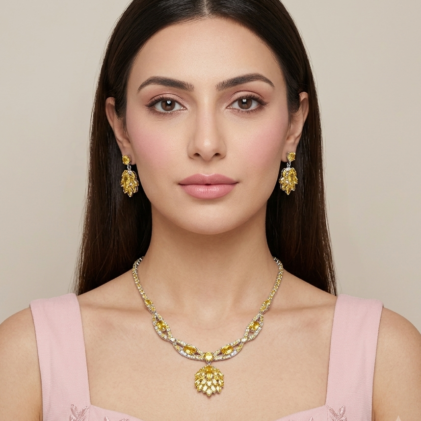 Amber Sunshine Chandelier Set