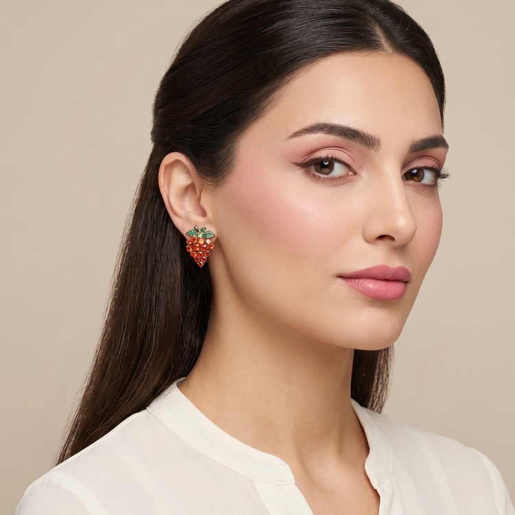 The Berry Crush Earrings - Red