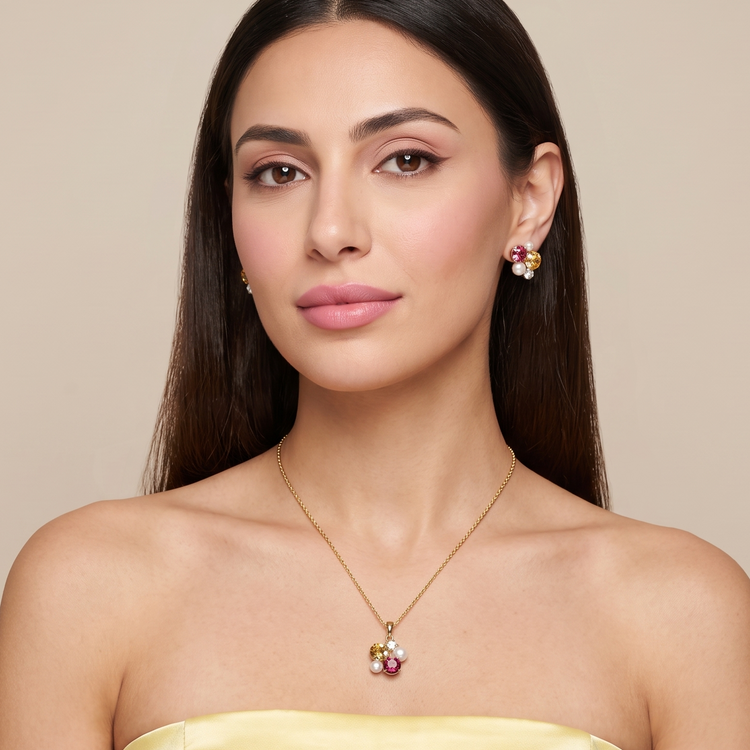 Sunset Pearl Medley Pendant Set