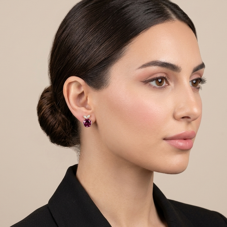 Plum Shimmer Ball Studs