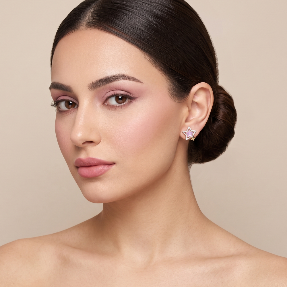 Rosy Galaxy Studs