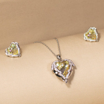 Amber Blaze Pendant Set - Edgy Collection
