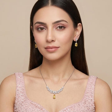 Amber Haze Sparkle Necklace Set