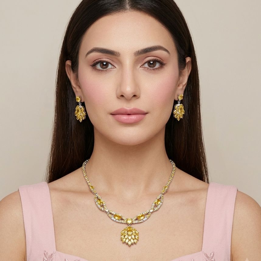 Amber Sunshine Chandelier Set