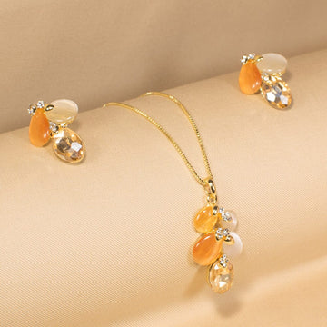 Amber Tide Pendant Set  - Edgy Collection