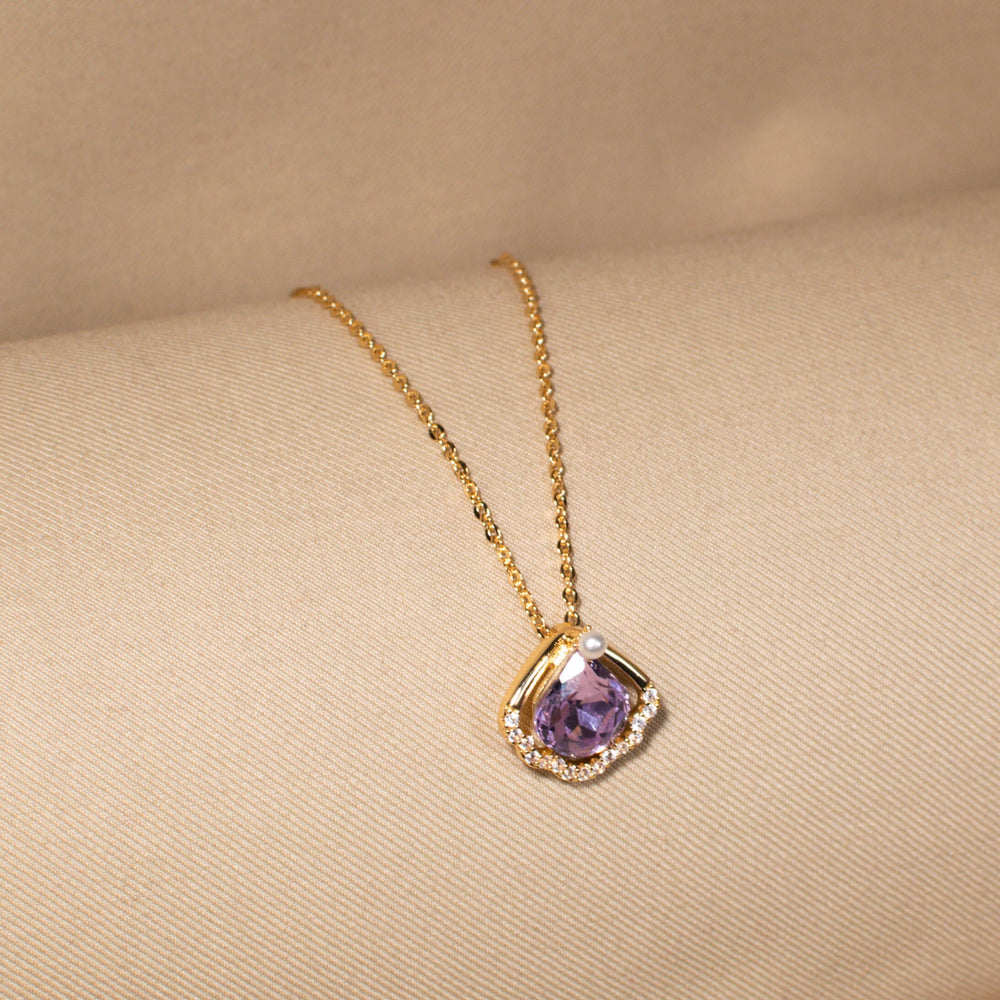 Amethyst Shell Pendant Set
