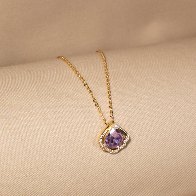 Amethyst Shell Pendant Set