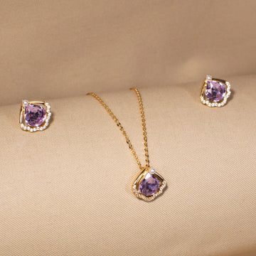 Amethyst Shell Pendant Set
