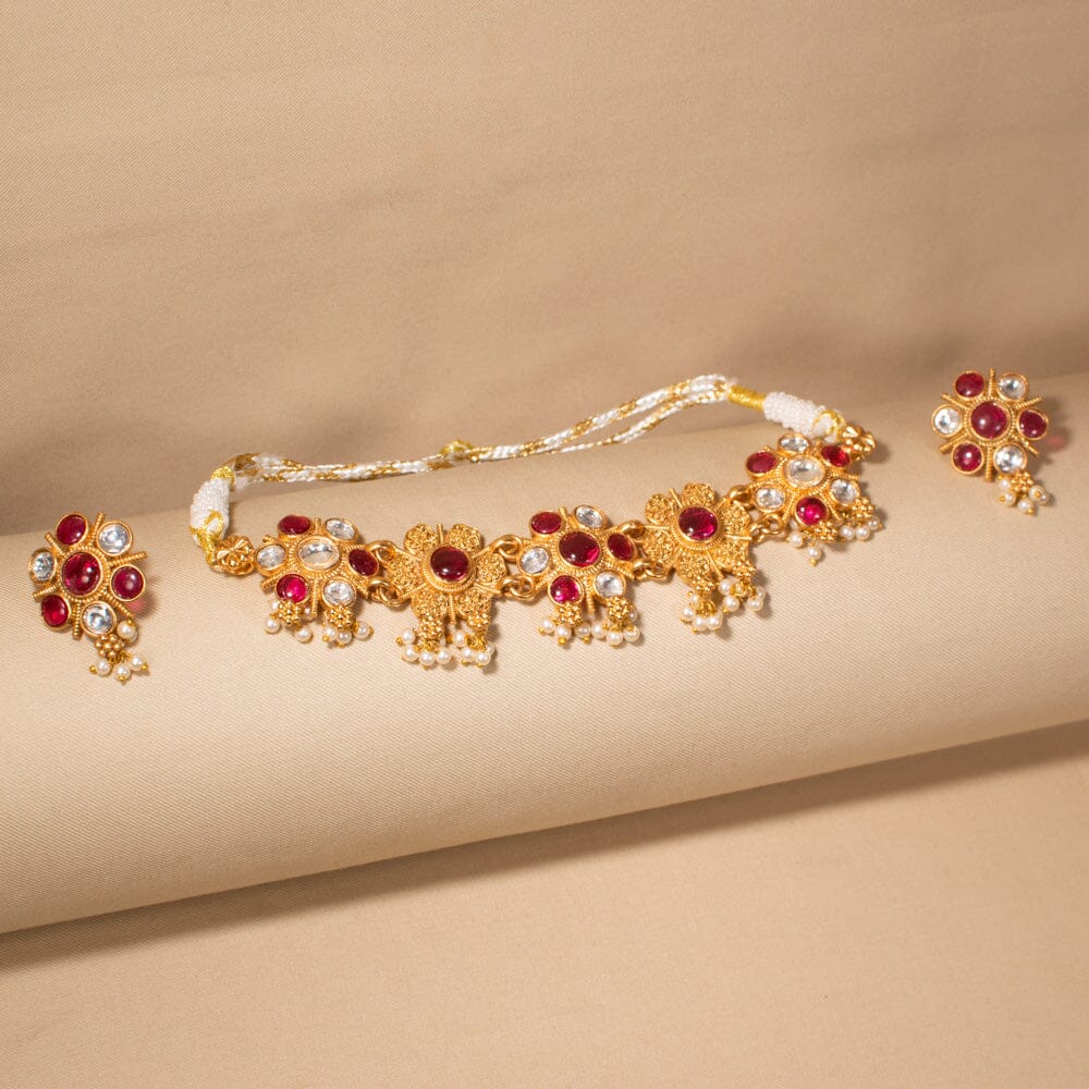 Ametra Choker Set - Red