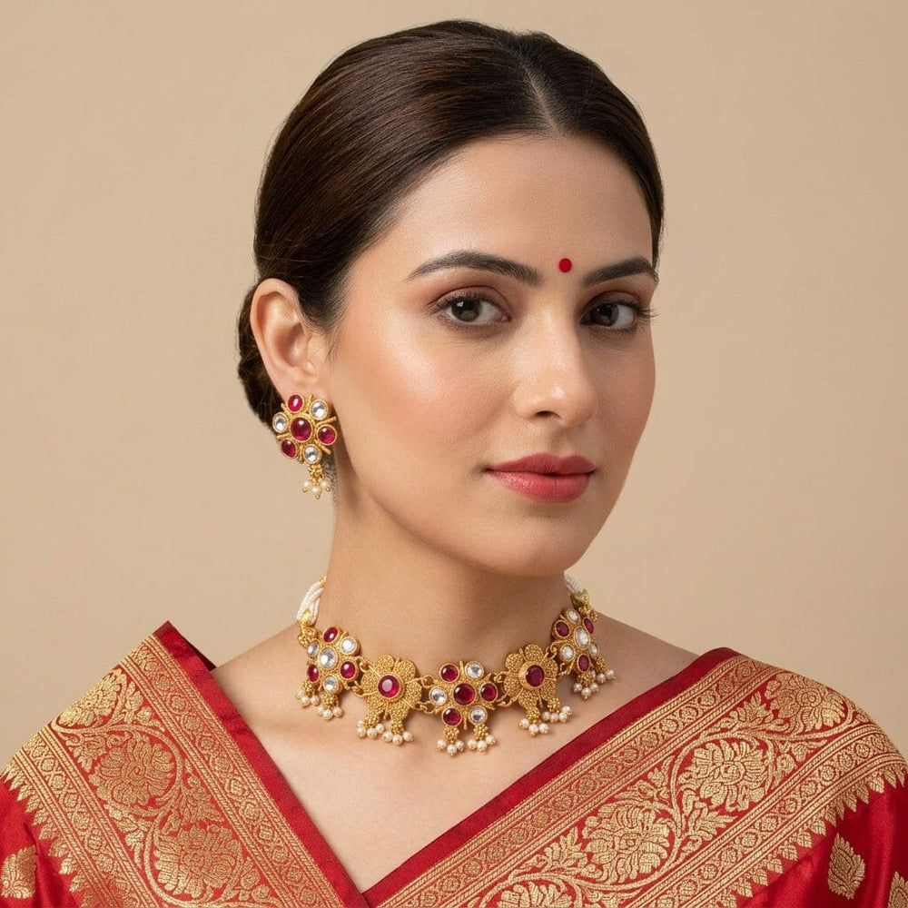 Ametra Choker Set - Red