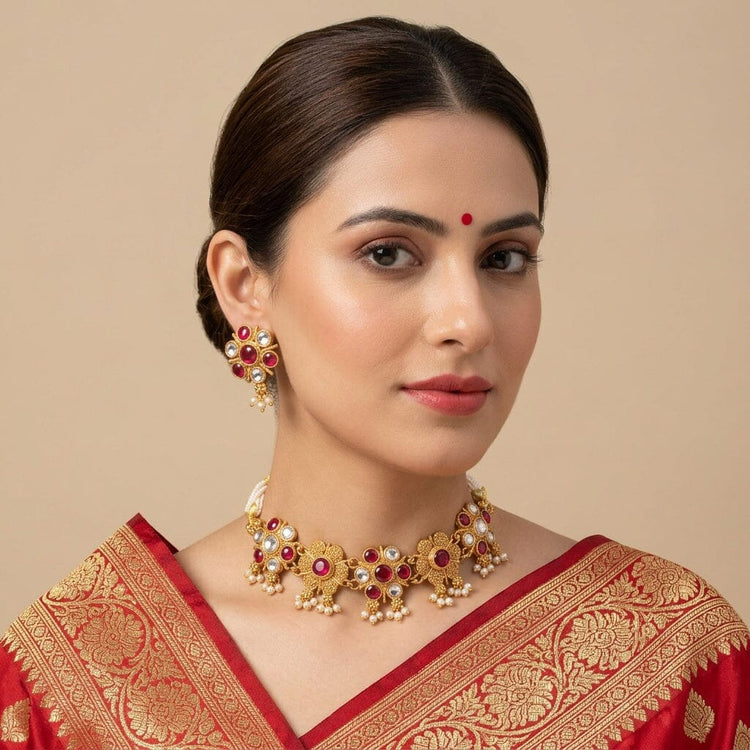 Ametra Choker Set - Red