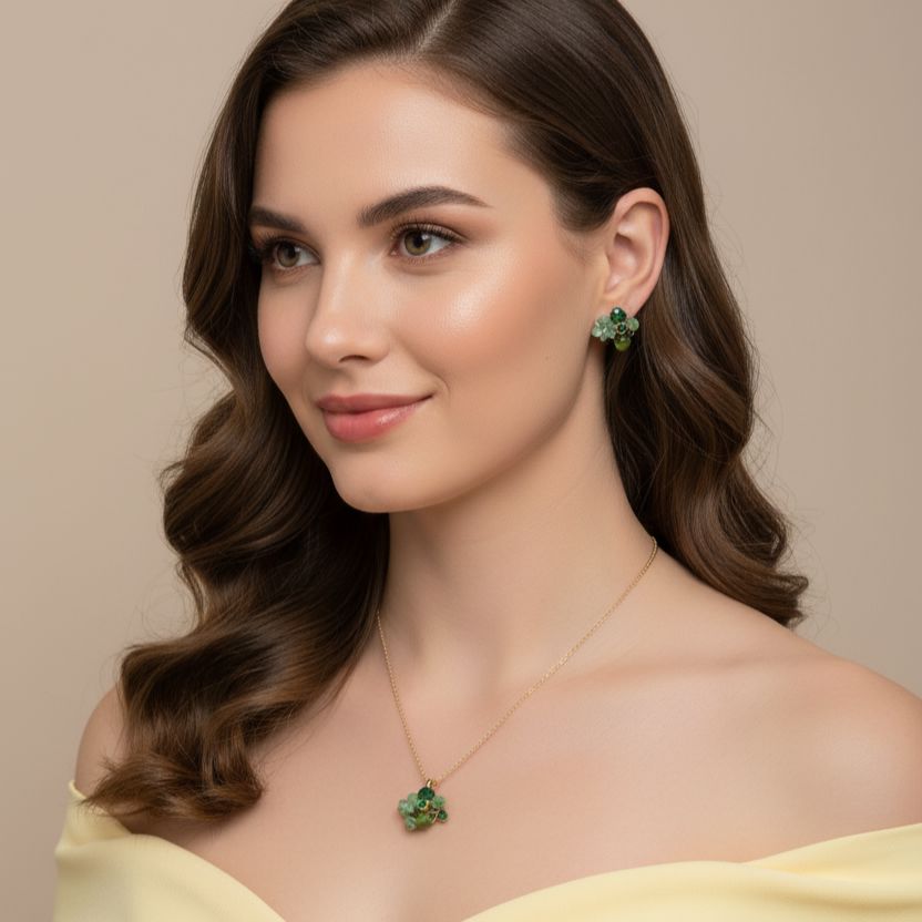 Anya Pendant Set-Green-Nature Collection