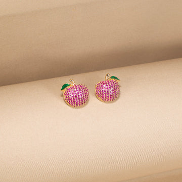 Apple Of My Eye Studs - Hot Pink