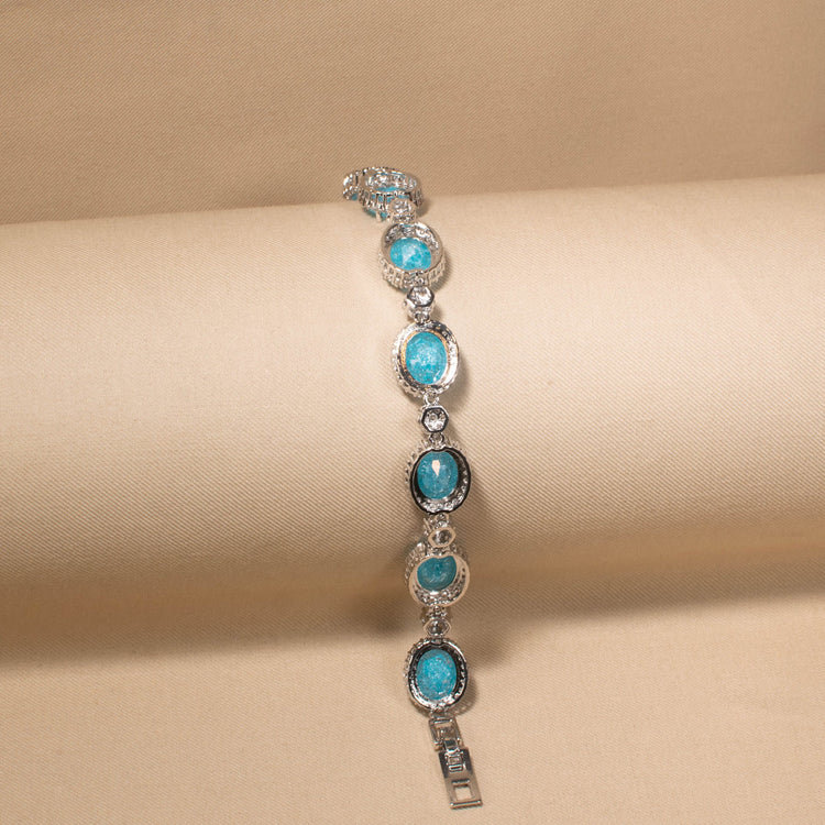 Aqua Ice Halo Bracelet