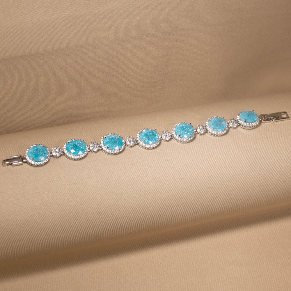 Aqua Ice Halo Bracelet