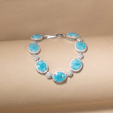 Aqua Ice Halo Bracelet