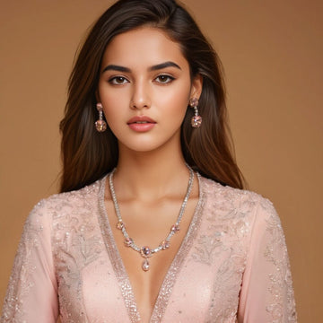 Asmi Necklace Set - Pink - Glitterati Collection