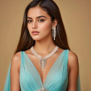 Astra Glint Necklace Set - Pratha Collection