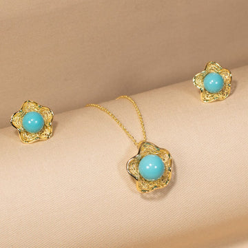 Aura Blue Pendant Set-Edgy Collection