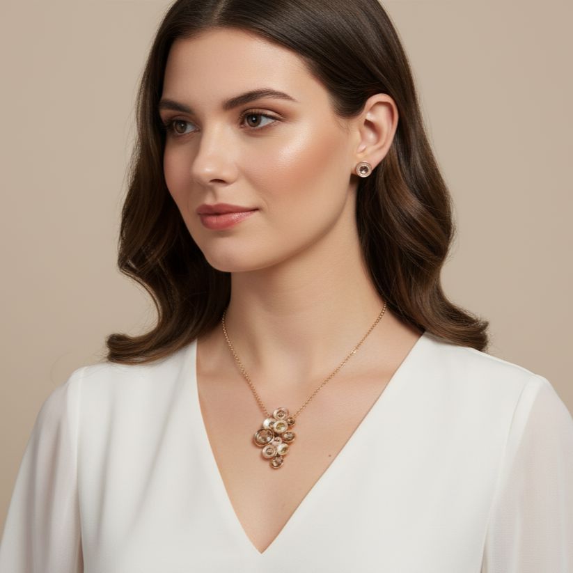 Aura Cluster Pendant Set - Edgy Collection