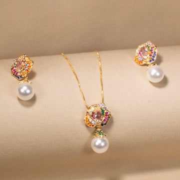 Aura Pearl Drop Pendant Set