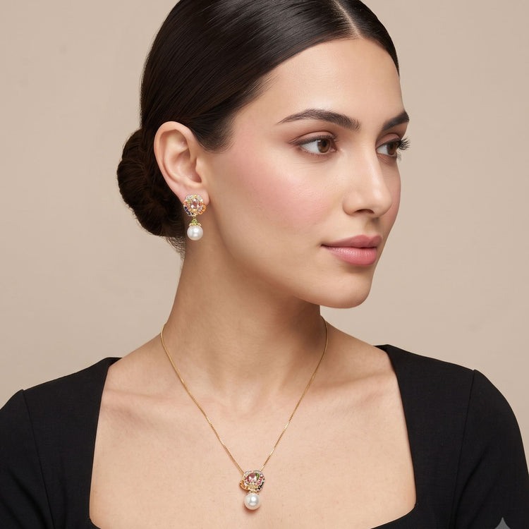 Aura Pearl Drop Pendant Set